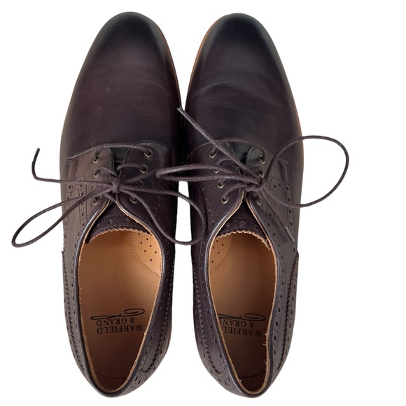 Warfield & Grand Mens Size 9 Lace Up Leather Oxfords Brown Dress Shoes Classic - Picture 13 of 16